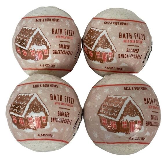 BATH AND BODY WORKS Set of 4 Bath Fizzy with Shea Butter - Sugared Snickerdoodle - Picture 1 of 6